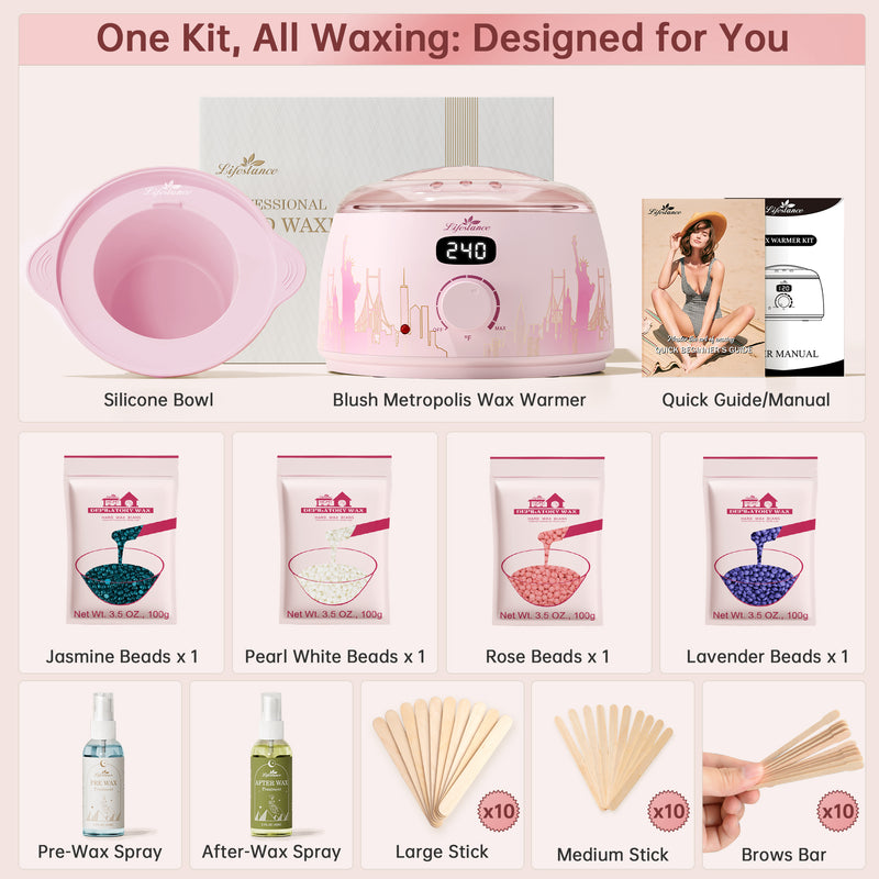 Lifestance Amethyst L3 Hard Wax Kit for Coarse & Fine Hair Removal