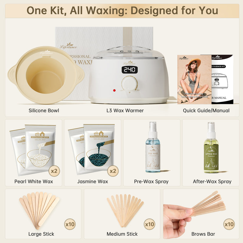 Lifestance L3 At-Home Waxing Kit with Digital Wax Warmer